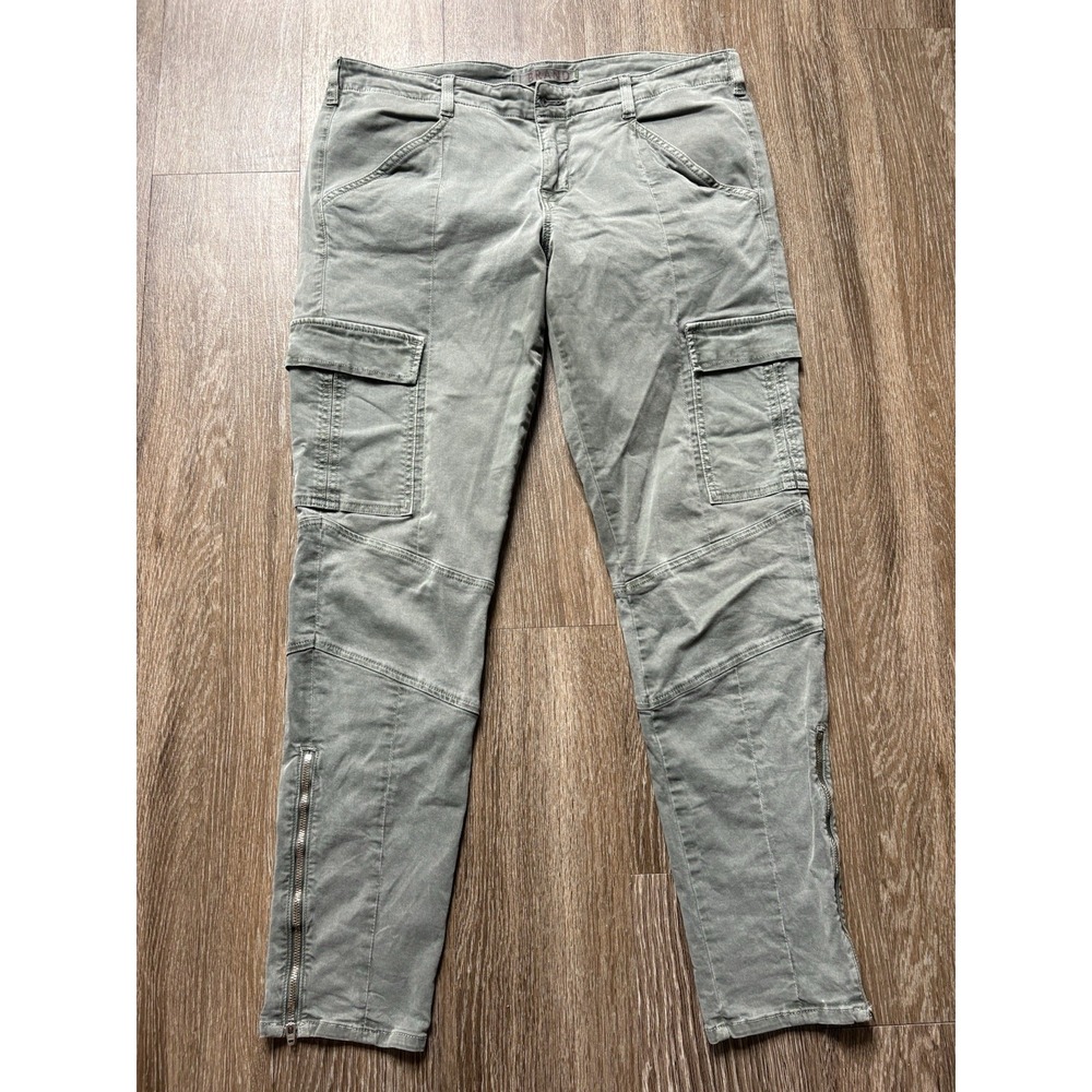 J Brand Houlihan Skinny Cargo Pants 32 Vintage Olive Green Ankle Zip 1229VK 120